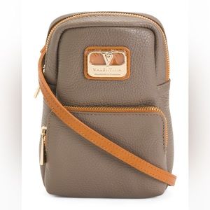 VALENTINA
Made In Italy Leather Phone Holder Crossbody With Front Pocket